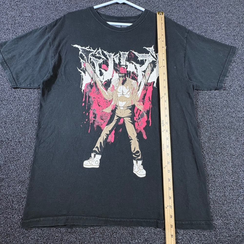 Chainsaw Man Anime Graphic T-Shirt Men's L Black Crunchyroll Denji Manga Goth - Picture 3 of 5